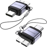 Adaptateur Usb C Mâle Vers Micro B Mâle,Micro B Vers Usb3.0 C Mâle,Adaptateur Usb C Mâle Vers Micro B Pour Disque Dur Ssd Externe,Appareil Photo Numérique,Téléphone (2 Packs)