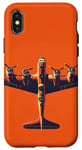 Coque pour iPhone X/XS Orange B-17 Flying Fortress Design géométrique minimaliste