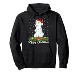 Xmas Lighting Decor Santa Hat Polar Bear Christmas Pullover Hoodie