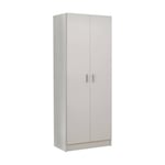 Armoire polyvalente Dabaldi, Armoire à balais avec 2 portes, Etagere à chaussures avec Etageres, cm73x37h180 cm, Blanc