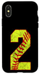 Coque pour iPhone X/XS Softball #2 Fast Pitch Love Softball Joueur préféré de la maman