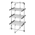 BLACK+DECKER 63099 3-Tier Heated Clothes Airer Aluminium, Cool Grey, 140cm x 73cm x 68cm