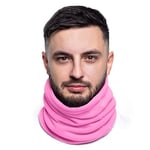 ...KARL LOVEN Tour de Cou Homme Femme Unisex Polaire Cache-Cou col Nez Hiver masque écharpe Tube Chaud épais ski cyclisme vélo moto Sport Bonnet Snow Bandeau Coupe-Vent élastique (Rose)