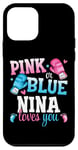 iPhone 12 mini Pink Or Blue Nina Loves You Boxing Gender Reveal Party Case