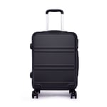 Kono Valise à la Mode Moyen Valise de 24 Pouces Valise Rigide ABS 4 valises Trolley de Voyage (24" Noir)