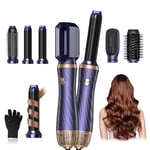 6 in 1 Brosse Soufflante Air Styler,1000W Ionique Seche Cheveux Set avec Air Boucleur a Cheveux,Brosse Chauffante,Thermal Brush,Brosse Lissante Cheveux,Sèche Cheveux, Sécher, Boucler les Cheveux