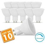 Eclairage Design - lot de 10 Spot ampoules led GU10 7W eq. 60W Dimmable Température de Couleur: Blanc chaud 2700K