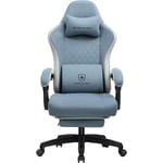 Gtplayer - Chaise Gaming Bureau Ergonomique Fauteuil Gaming Professionnel accoudoir inclinable réglable en Hauteur jusqu'à 150Kg Light Blue