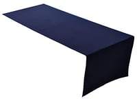 Chemin de Table de qualité supérieure - 100 % Coton - Collection Konzept, Couleur et Taille au Choix (Chemin de Table - 45 x 120 cm, Bleu Marine)