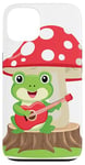 Coque pour iPhone 13 Anime Kawaii Musical Frog Mushroom