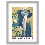 Katsushika Hokusai The Amida Falls Painting Artwork Framed Wall Art Print A4