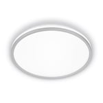 BRILONER - EEK A Plafonnier LED Efficient avec 8,5W à 1800lm, env. 50.000h de lumière, lumière indirecte, lampe LED, lampe de salon, panneau LED, lampe de cuisine, 33x6 cm, chrome mat