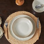 Karaca Aria Plates and Bowls Set with Dinner Plate, Pasta Bowl, Side Plates & Cereal/Soup Bowls - Reactive Stoneware Dinner Sets for 6 People - 24 Piece Dinnerware Sets (Beige)