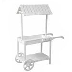 Porte-plante chariot blanc pour exposition de jardin 121 cm