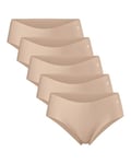 DANISH ENDURANCE Lot de 5 Shorty Invisibles en Microfibre, Culottes Douces et Légères, pour Femme Beige Lot de 5 L