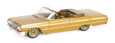 GREENLIGHT, CHEVROLET Impala cabriolet 1964 Gold de la série CALIFORNIA LOWRI...