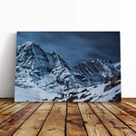 Big Box Art Canvas Print Wall Art Landscape Mountain Climbing (5) | Mounted and Stretched Box Frame Picture | Home Decor for Kitchen, Living Room, Bedroom, Hallway, Multi-Colour, 20x14 Inch