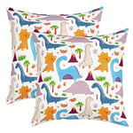 Dinosaures Taie Oreiller 3D Digital Imprimer Taies d'oreiller 60x60cm Doux Jungle Dino Décoratif Lot De 2 Housses de Coussin Wild Animaux Bleu Housse Coussins