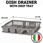 Dish Drainer Rack with Drip Tray and Cutlery Holder HEIDRUN TALPA