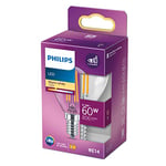 Philips LED Premium Classic P45 Lustre Light Bulb [E14 Small Edison Screw] 6.5W - 60W Equivalent, Warm White (2700K), Non Dimmable