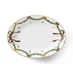 Royal Copenhagen Stjerne Riflet Jul Ovalt Serveringsfat 34,5cm