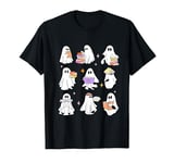 Groovy Ghost Reading Book Lovers Spooky Teacher Halloween T-Shirt