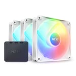 120mm NZXT F120 RGB Core Triple Fan Pack w/ Light Controller, White, 500-1800rpm