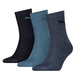 Puma Strømper 3P Short Crew Unisex Socks Svart/Blå Str 43/46