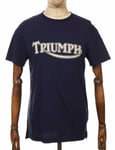 Triumph Motorcycles Fork Seal Logo Tee - Indigo Colour: Indigo, Size: Medium