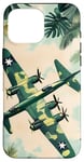 Coque pour iPhone 16 Pro Max Bombardier B-17G Green Pop Art Tropical B-17 Flying Fortress de la Seconde Guerre mondiale