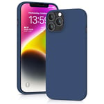 YATWIN Silicone Case for iPhone 13 Pro Max, Soft-Touch, Shockproof, DustProof, Antiskid Full Body Armour Phone Cover for Apple iPhone 13 Pro Max - Dark Blue