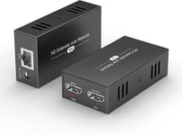 Hdmi Extender Sur Ethernet,Rallonge Hdmi Rj45 150M 1080P @ 60 Hz,Sur Câble Cat5E/6/7/8,1 À Plusieurs Transferts Via Commutateur,Extender Hdmi Avec Boucle Locale,Edid Prêt À L'Emploi