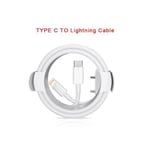 PD 20W Original Lightning-kabel för iPhone 14 13 12 11 Pro Max Snabbladdningsladdare Tråd Sladd 8 Plus XS XR SE USB Typ C-kabel White 1m