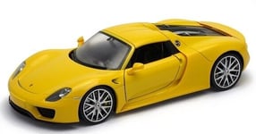 WELLY - Voiture de 2015 couleur jaune – PORSCHE 918 Spyder Hard Top - 1/24 - ...