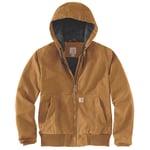 Carhartt Womens Washed Duck Hooded Active Work Jacket Coat - Brown - Size Large