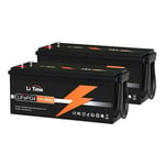 Litime - Batterie Lithium LiFePO4 12V 200Ah Batterie solaire et éolienne 2560Wh Stockage avec Panneau solaire Parfaite pour Camping-Car, Bateau,