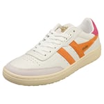 Gola Falcon Womens Fashion Trainers in White Orange - 3 UK