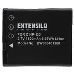 EXTENSILO Batterie compatible avec Casio Exilim EX-ZR310WE, EX-ZR320, EX-ZR400BK, EX-ZR400PK, EX-ZR400WE appareil photo (1800mAh, 3,7V, Li-ion)