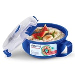 Sistema Microwave Breakfast Bowl | Round Microwave Container with Lid | 850 ml | BPA-Free | Assorted Colours | 1 Count