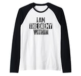 I Am the Enemy Within Funny Vintage Raglan Baseball Tee