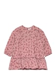 Flower Print Dress Dresses & Skirts Dresses Casual Dresses Long-sleeved Casual Dresses Pink Mango