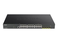 D-Link DGS 1250-28XMP - Commutateur - L3 Lite - intelligent - 24 x 10/100/1000 (PoE) + 4 x 10 Gigabit SFP+ - Montable sur rack - PoE (370 W)