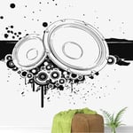 UYEDSR Wall Sticker Music Speakers Wall Decal Music Instrument Practice Room bar Decals Removable Vinyl Living Room Wall Stickers 70x57cm