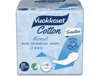 Vuokkoset Vuokkoset, Cotton, Sanitary Pads Without Wings Normal Sensitive, 14 Pcs.