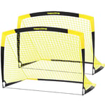 Happy Jump But de Football Pop up Filet de Football Poteau de Football pour Jardin Entraînement de Footballx2 (5'x3.6', Noir + Jaune)