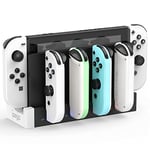 FYOUNG Controller Charger for Joy Con Compatible with Nintendo Switch & Switch OLED Model, USB Charging Dock for JoyCons Remote with LED Indicator - White&Black