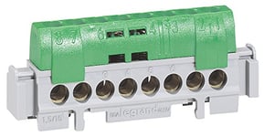 Legrand - Bornier de terre - 8 bornes pour câble 1,5mm² à 16mm² - vert