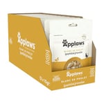 Applaws Friandises pour Chat Naturelles, Poitrine de Poulet Lyophilisée - Pack de 12 Sachets de 10g