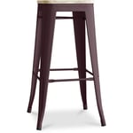 Tabouret de Bar - Design Industriel - Acier & Bois - 76cm - Stylix Bronze