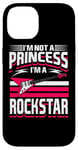 Coque pour iPhone 14 Je ne suis pas une princesse, je suis une rockstar, guitariste Rock n Roll